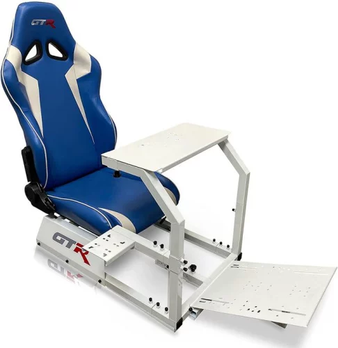 GTR GTA-WHT-S105LBLWHT Flight Simulator Cockpit