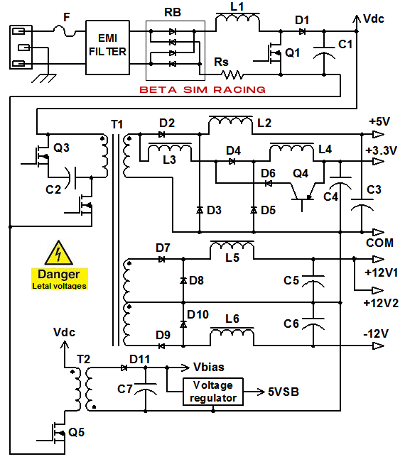 Computer Power Supply Wiring Diagram