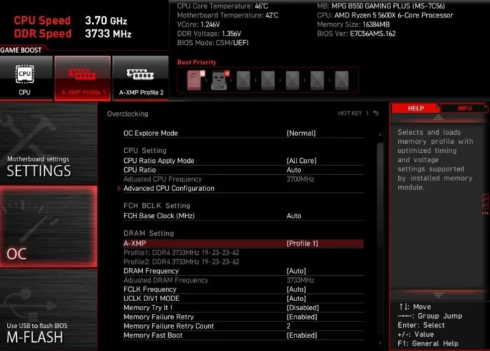 MSI B550 Gaming Plus BIOS Keys