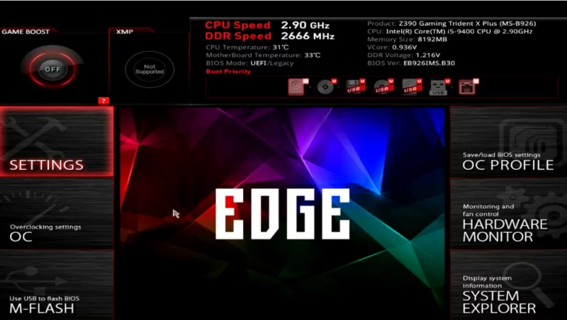 MSI Motherboard BIOS Update