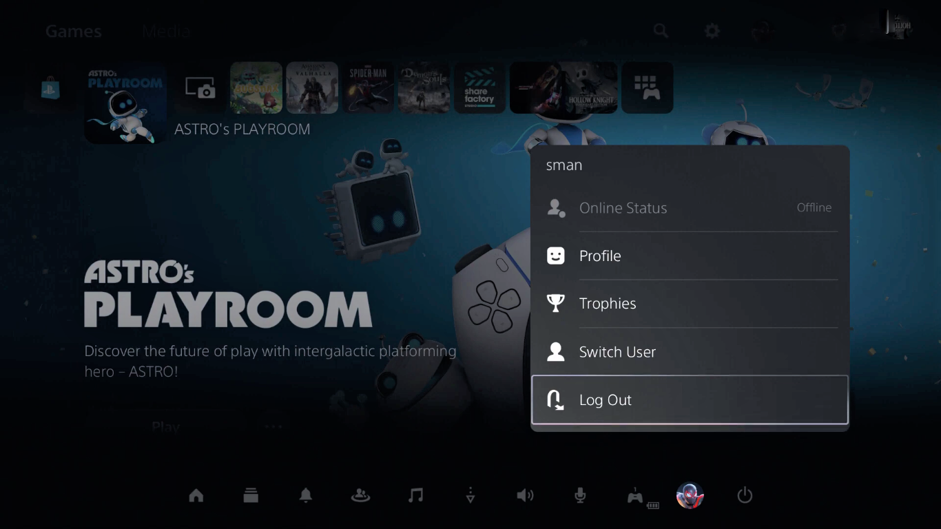 Log Out Each Additional User In PS5