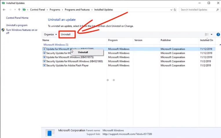 Reinstall Any Recently Installed Windows Updates