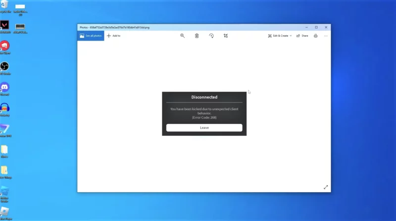 Roblox Error Code 268 on laptop